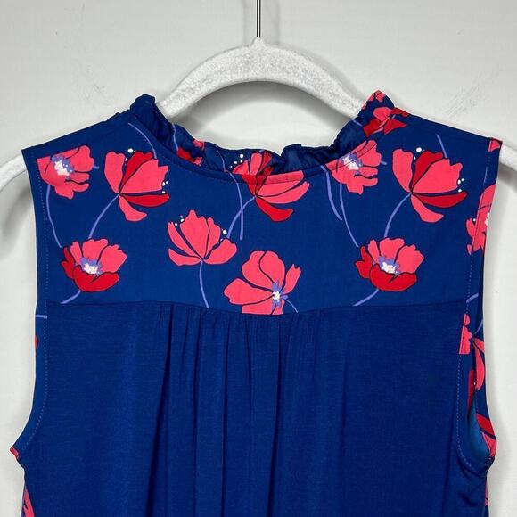 NWT 41 Hawthorn Orlee Mixed Media Split Neck Sleeveless Floral Top XSP - Picture 8 of 9